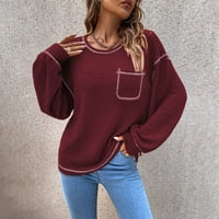 Outfmvch džemperi za žene jesen i zimska labav u boji pulover bez kapuljača pleteni džemper ženski zbori daju odjeću za žene