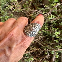 Predivan Concho Ručno Rađeni Divlji Konj I Srebrni Podesivi Prsten