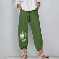 Gaecuw lanene pantalone za žene Casual Summer Palazzo pantalone Regular Fit duge pantalone Lounge pantalone