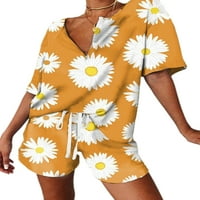 Grianlook Summer Drawstring pidžama odjeća za žene labave lubenice Daisy Floral Print Loungewear Setovi