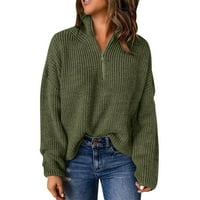 Dukseri za žene džemperi za žene kint dugih rukava Zip Pulover Turtleneck džemper za žene