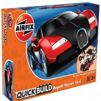 Airfi QuickBuild Bugatti Veyron 16. Crno-crvena ciglanska zgrada Model Kit