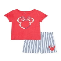 Minnie miš bebe djevojke i djevojčice za dijete kratki rukav majica i kratke hlače, set od 2 komada