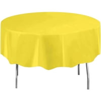 Neonski Žuti plastični stolnjak za zabave, okrugli, 84 inča