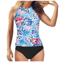 Fvwitlyh Bikini Setovi za žene Teen kupaći kostim devojke kontrolišu vrat visoki stomak struk visoki dva