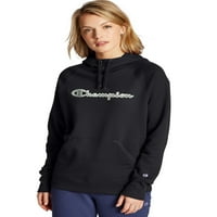 Ženski šampionska Powerblenda Fleece pulover Hoodie, Chanstitch Logo Crna L
