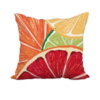 Orange Geometrijski ispis Dekorativni poliesterski jastuk za bacanje s posteljinom teksture