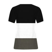 Guzom ženski ljetni topovi - kratke rukave košulje labave pulover V-izrez Print Casual Oversized Plus Size bluze crna XXXL
