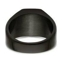 Primal Steel Nerđajući čelik crni IP-Platirani pečatni prsten