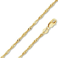 Singapurska ogrlica od 14k žutog zlata, 16 do 20, ženska, Unisex