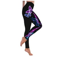 Poklonite gaće za žene čišćenje Žene Modne leptir Print Yoga Hlače Plus Veličina Ležerne prilike visoke struke Sportske hlače