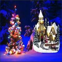 Elegantsoss Glazbeni božićni božićni karolizing kućna scena figurica sa LED svjetlom i melodijama