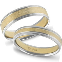 Zlato odgovara dva tona njegova Njena vjenčanje 14k prsten Set