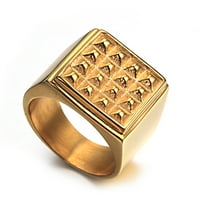 Toyella Nerđajući čelik jednostavan dominirajući prsten zlatni broj 10
