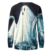 Halloween Shirts for womens Fall Fashion Fashion ženski okrugli vrat Casual Dugi rukav štampani Top White XXL