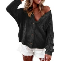 Ženski putnički džemper od kardiganca punog boja pletene vrhove gornje odjeće