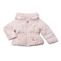 Pistachio Toddler Girl Heart ispisani zimski jakni kaput