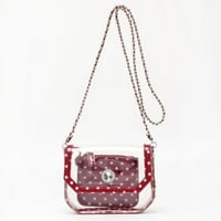 Clear Pu Cross Body torba za rame za dan utakmice Chrissy Maroon & lavanda od strane službene dnevne torbe