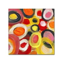 Zaštitni znak likovne umjetnosti 'šareni apstraktni krugovi kvadrat 1' umjetnost na platnu Amy Vangsgard