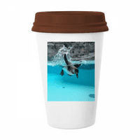 Ocean Antarctic Penguin Nauka Priroda Slika Šolja Za Ispijanje Kafe Staklena Keramika Cerac Cup Poklopac