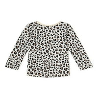 Majica Dugih Rukava Sa Leopardovim Printom Za Male Djevojčice