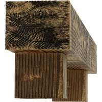 Ekena Millwork 6H 10 D 48 W sandblasted Fau Wood kamin Mantel Kit w Alamo Corbels, prirodni zlatni Hrast