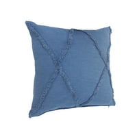O zaljev Coronet Plavi solidni organski pamučni kvadratni jastučni perje ispunjen set