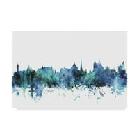 Zaštitni znak Likovna umjetnost 'Victoria Canada Blue Teal Skyline' platna umjetnost Michael Thpsett