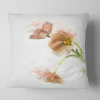 PromenArtict Cute Tulips ilustracijski akvalitet - cvjetni jastuk za bacanje - 18x18