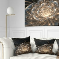 Designart fraktalni cvijet sa zlatnim zracima - cvjetni jastuk-16x16