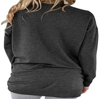 Ženske Plus Size Tops okrugli vrat džepni košulje dugi rukavi tunike košulje za žene