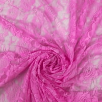Rim Tekstil najlonska spanda čipka tkanina sa dizajnom ruža - žuta