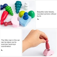 Irene Inevent igračka drveni građevinski blokovi Rainbow-u obliku igračka prijenosni Rani edukativni djecu