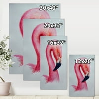 Sažetak portret ružičaste flamingo IV slikarski platno Art Print