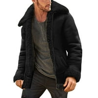 Yubnlvae Muška jesen i zima plus veličina zimski kaput reverska kožna jakna od kože od kože od vintage