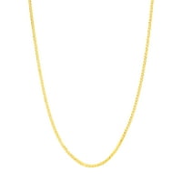14k žuto zlato 18 D C kvadratna trostruka pšenična lančana ogrlica-Žene