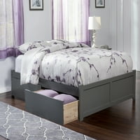 Concord Queen Masion Ladwood Platform krevet s nožnim pločama i skladištima u sivoj boji