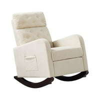 Stolica za ljuljanje tapacirana Rocker fotelja moderna akcentna stolica sa čvrstom zakrivljenom bazom