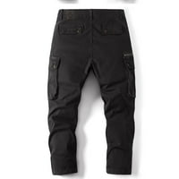 Homadles kargo pantalone za muškarce - Ležerne uske radne Stretch sa džepovima otpornim na habanje muške trenirke Crne XXXXXXL