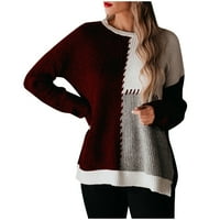 Holloyiver ženski pleteni Crop Tops žene i winte Casual puloveri okrugli Neckloose džemper pleteni džemper