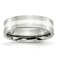Sterling srebrni otvor od nehrđajućeg čelika, ravni polirani bend, dostupan u više veličina
