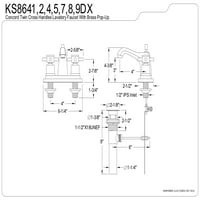 Kingston Brass KS8641D in. Centerset Slavina za kupaonicu, polirani Chrome