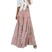 Koaiezne ženski ljetni elastični visoki struk Boho maxi suknja Ležerne prilike za crtanje dugačka suknja