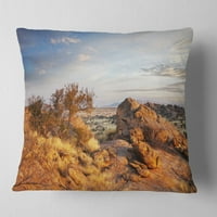 Dizajdrani prekrasan afrički rocky pejzaž - pejzažni jastuk za odštampane bacanjem - 16x16