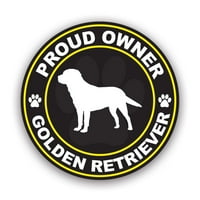 Ponosni vlasnik Zlatni retriver naljepnica naljepnica - samoljepljivi vinil - otporan na vremenske uvjete - izrađene u SAD - pasji pas PET ravna obložena žuta