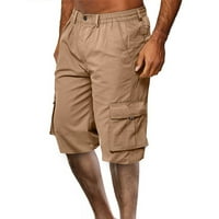 Pfysire muškarci teretni kratke pantalone džepovi sportski šorc donji deo pantalone Khaki 2XL