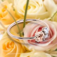 Jedinstveni kamen minimalističkih prsten za rub morgarite zaručni prsten, prsten od trilog, vjenčani prsten