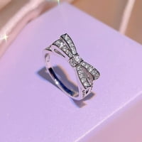 DENGMORE prsten za prsten za ručak Ženski prsten za mladenki Zircon Crystal Elegantni angažman vjenčani