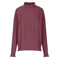 Ženski kardigan Dukseri Moderna fit jakna Cardigan Koktel i zabava Turtleneck Slatki džemperi za žene Purple M