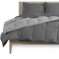 Bare Home mikrovlakana 4-komad svijetlo siva siva jorgan, siva set listova reverzibilni krevet u torbi, Twin XL